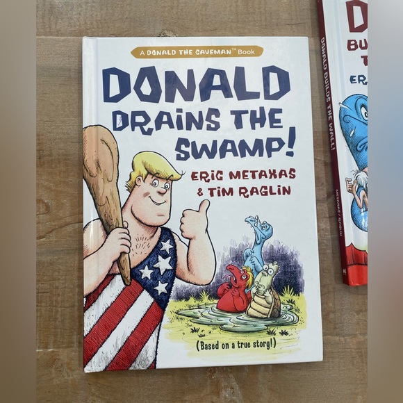 2 Donald The Caveman Book drain the swamp Builds the wall trump kids books - Picture 4 of 13